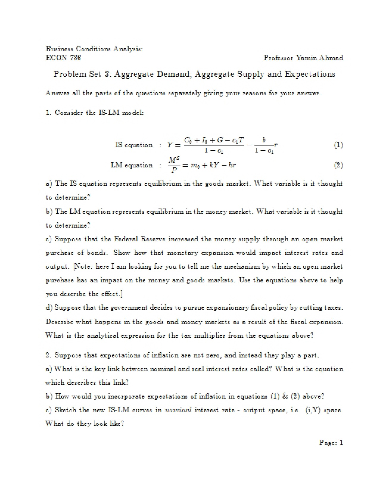 Assignment 3 (Problems)