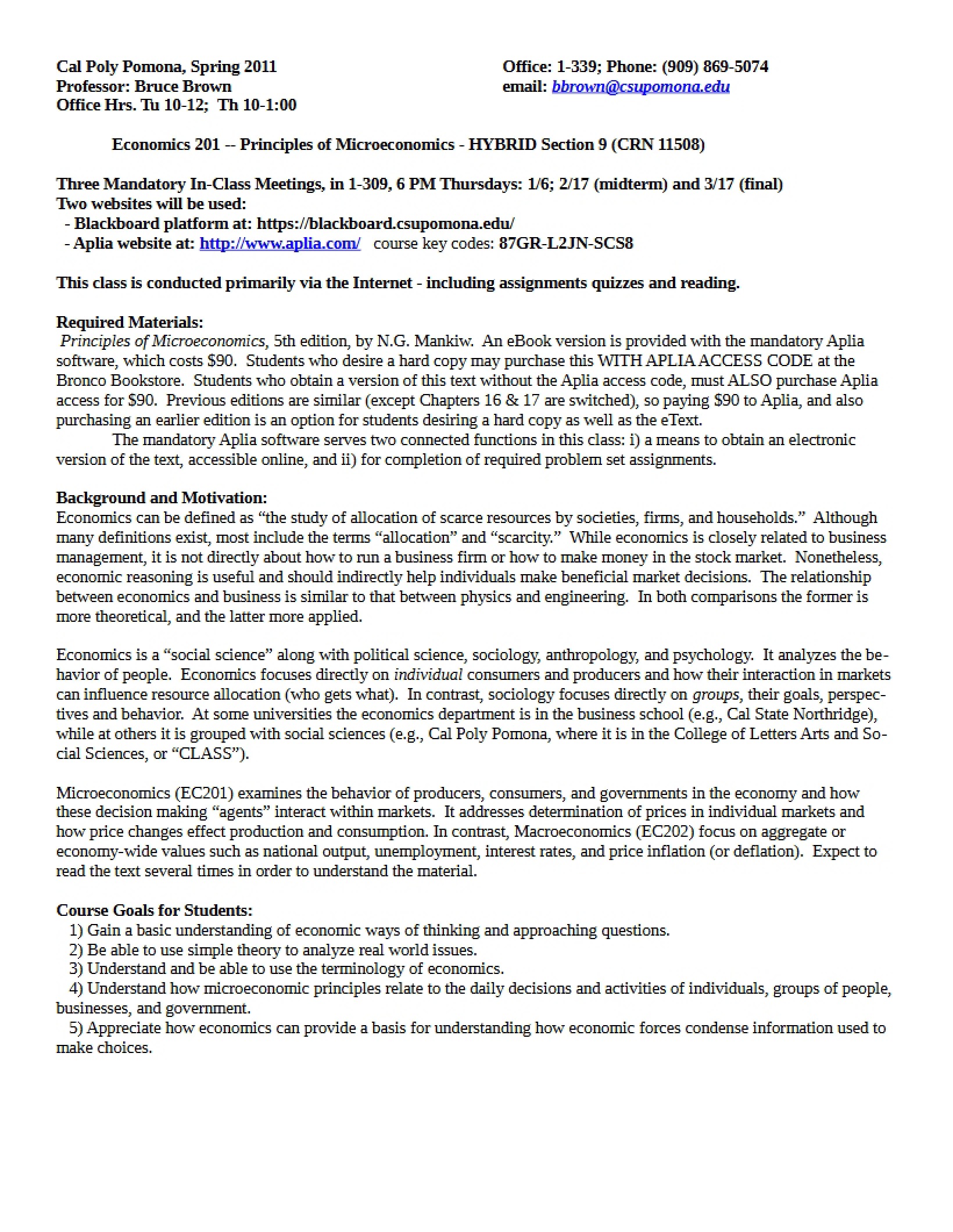 Economics Syllabus