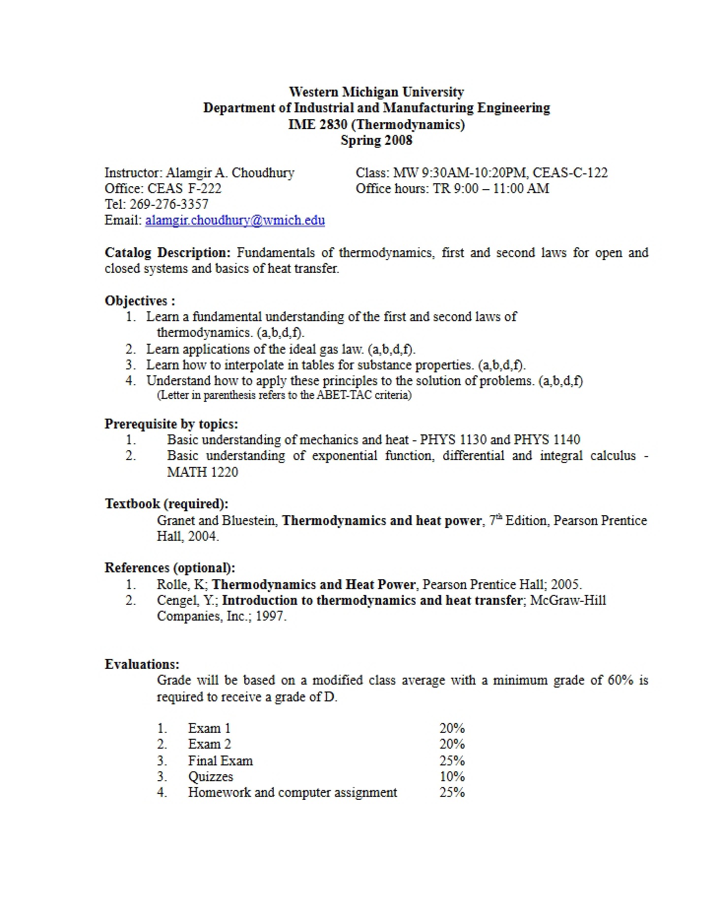 Course Syllabus