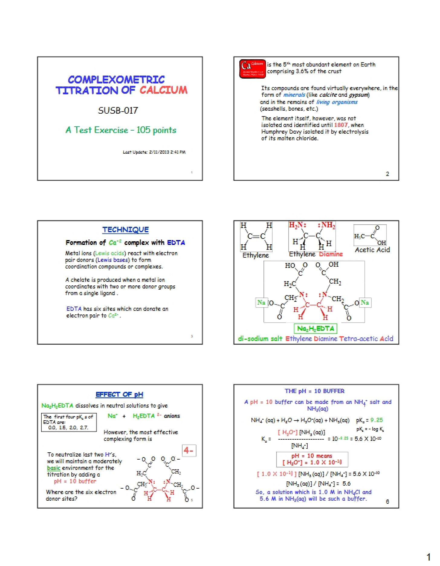 Calcium Complexometric Titration