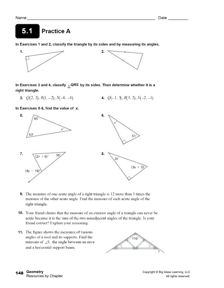 Geometry Chapter 5 Practice