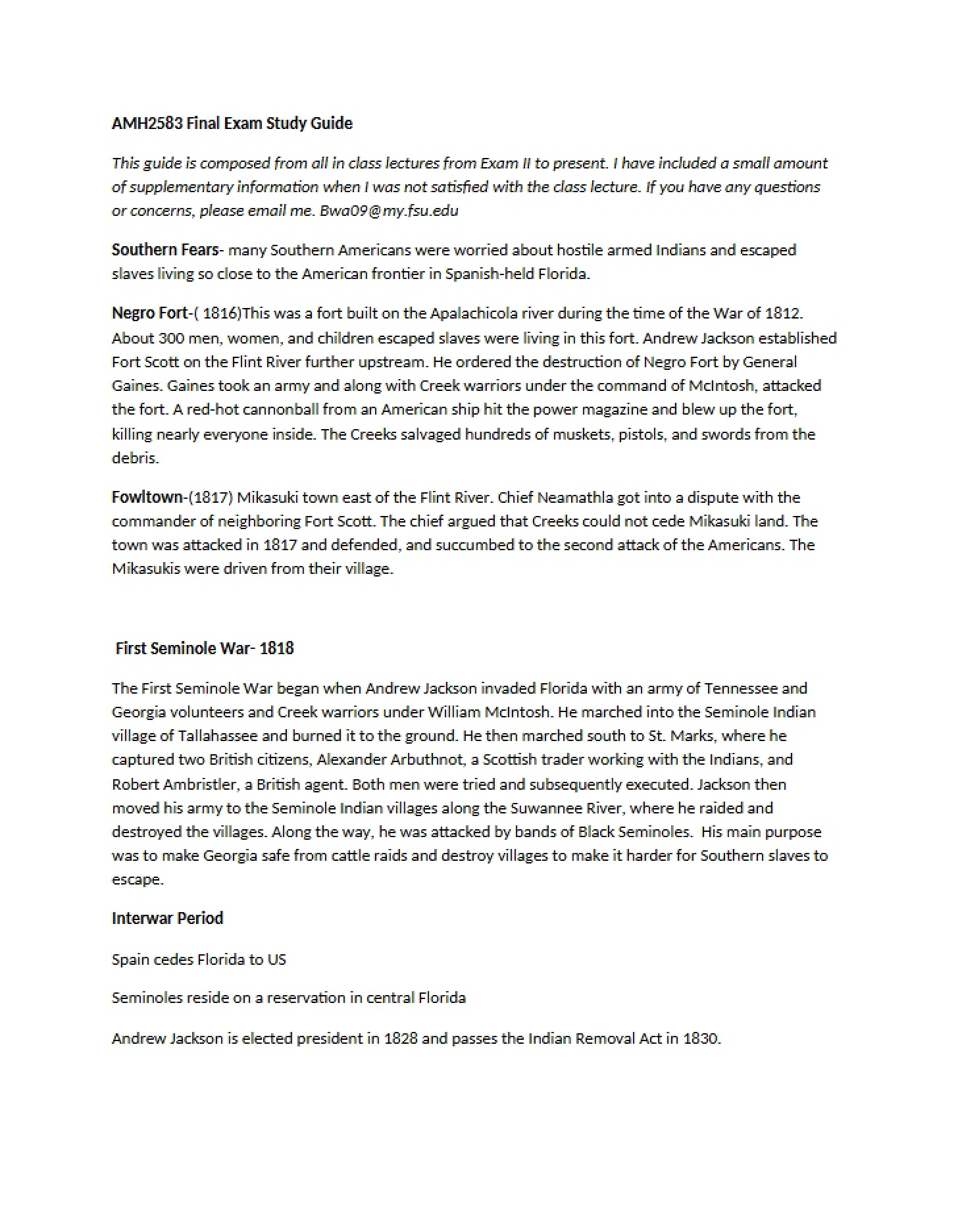 Comprehensive Guide for the Exit Assessment