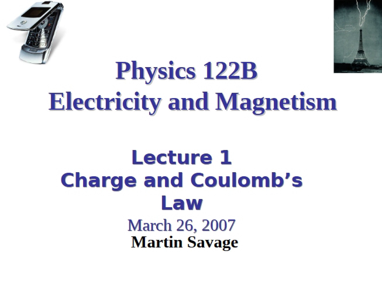 Coulomb's Law and Electric Charge