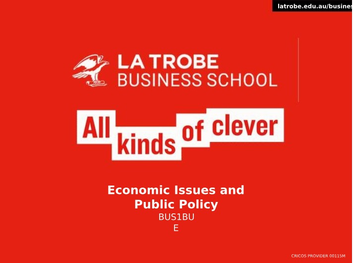 Public Policy and Economic Issues