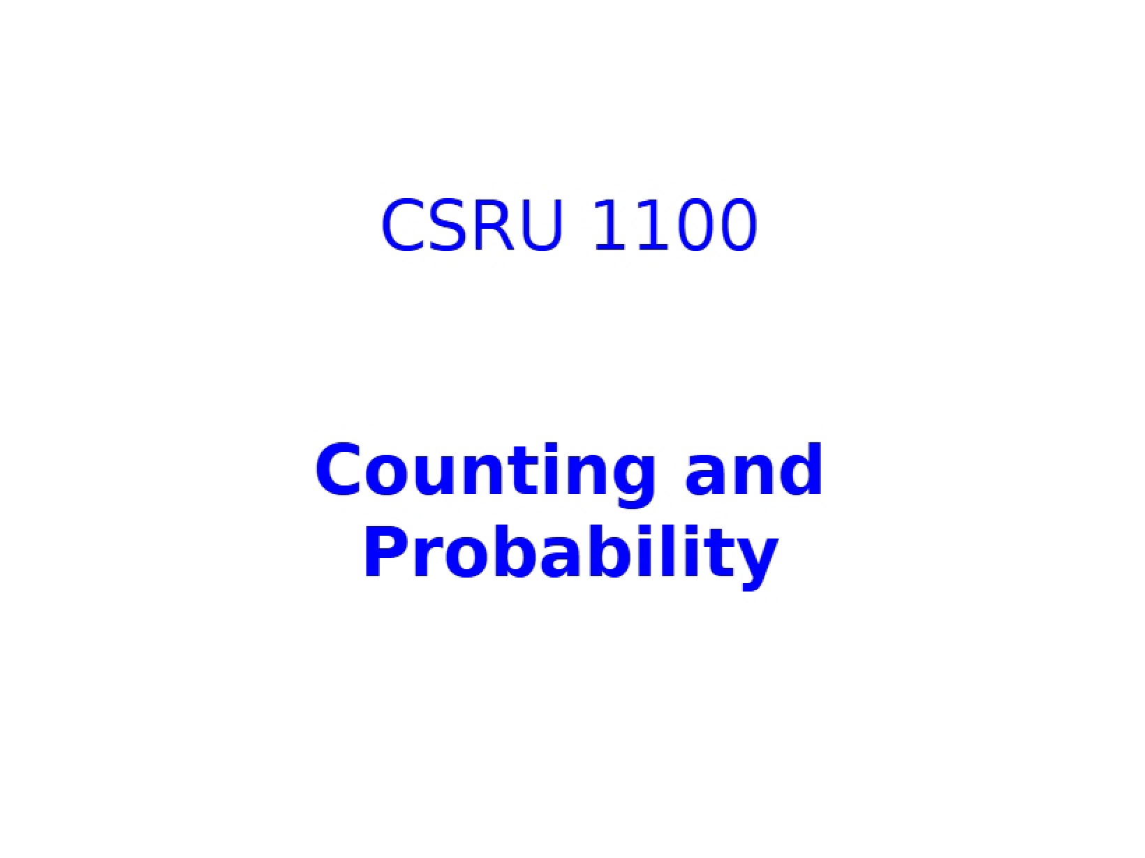 Probability and Counting
