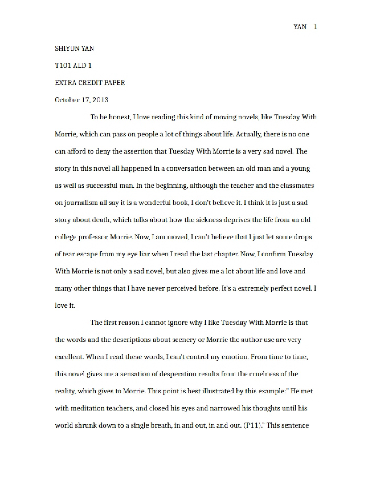 Extra Credit Shiyun Yan