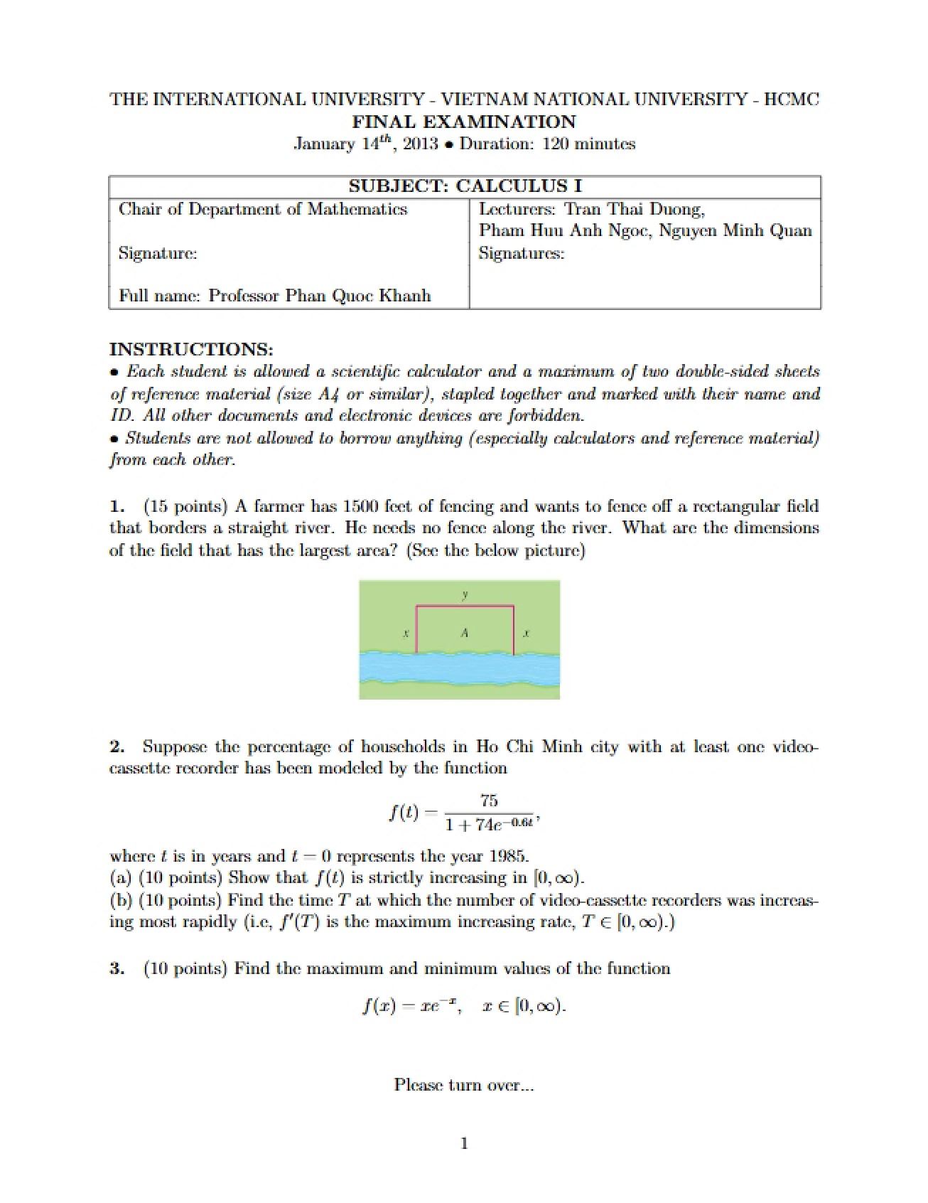 Comprehensive Final Examination