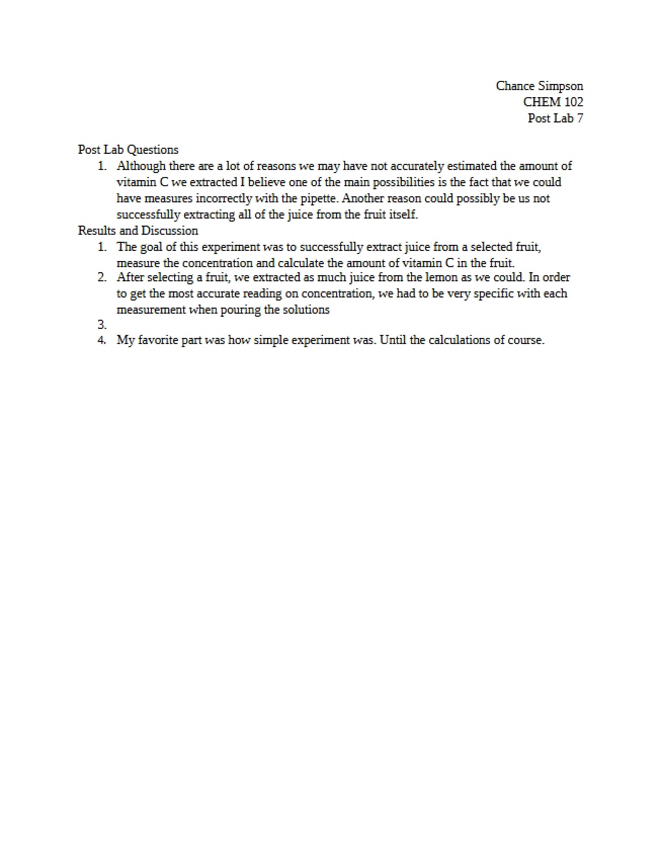 Chemistry Course Materials