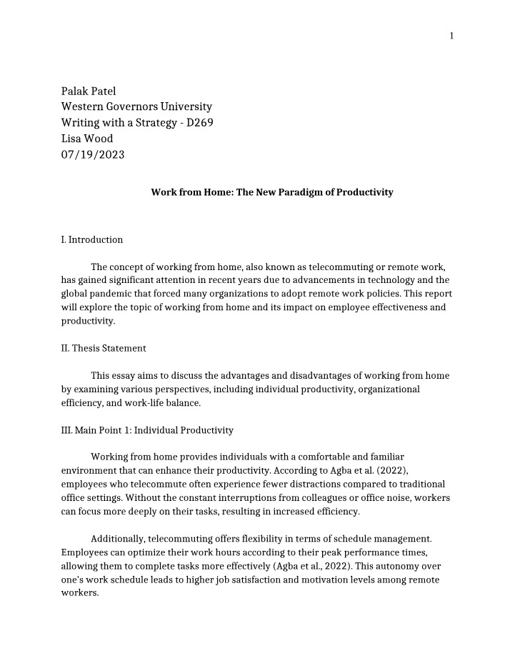 Work from Home - The New Productivity Paradigm