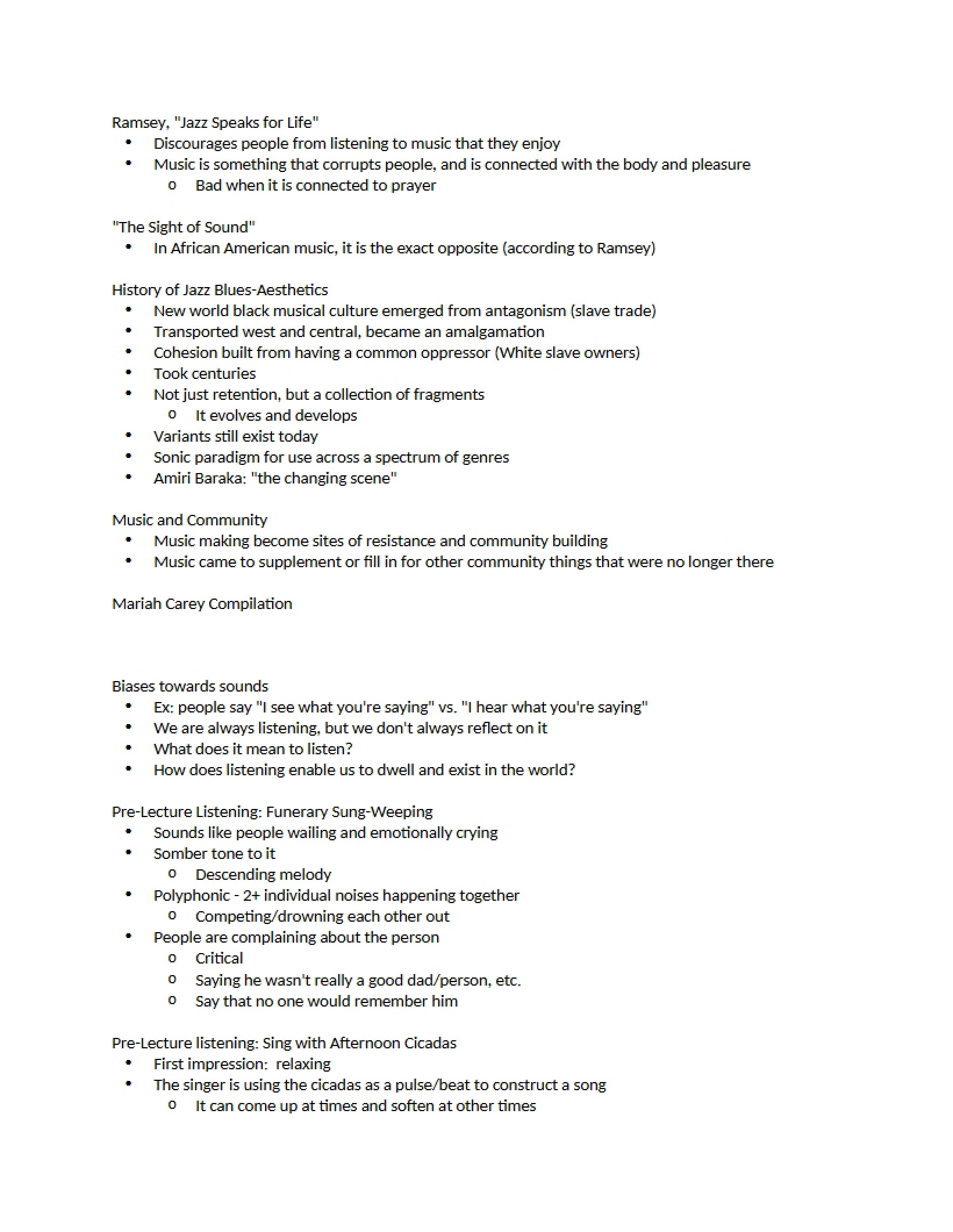 Class Notes