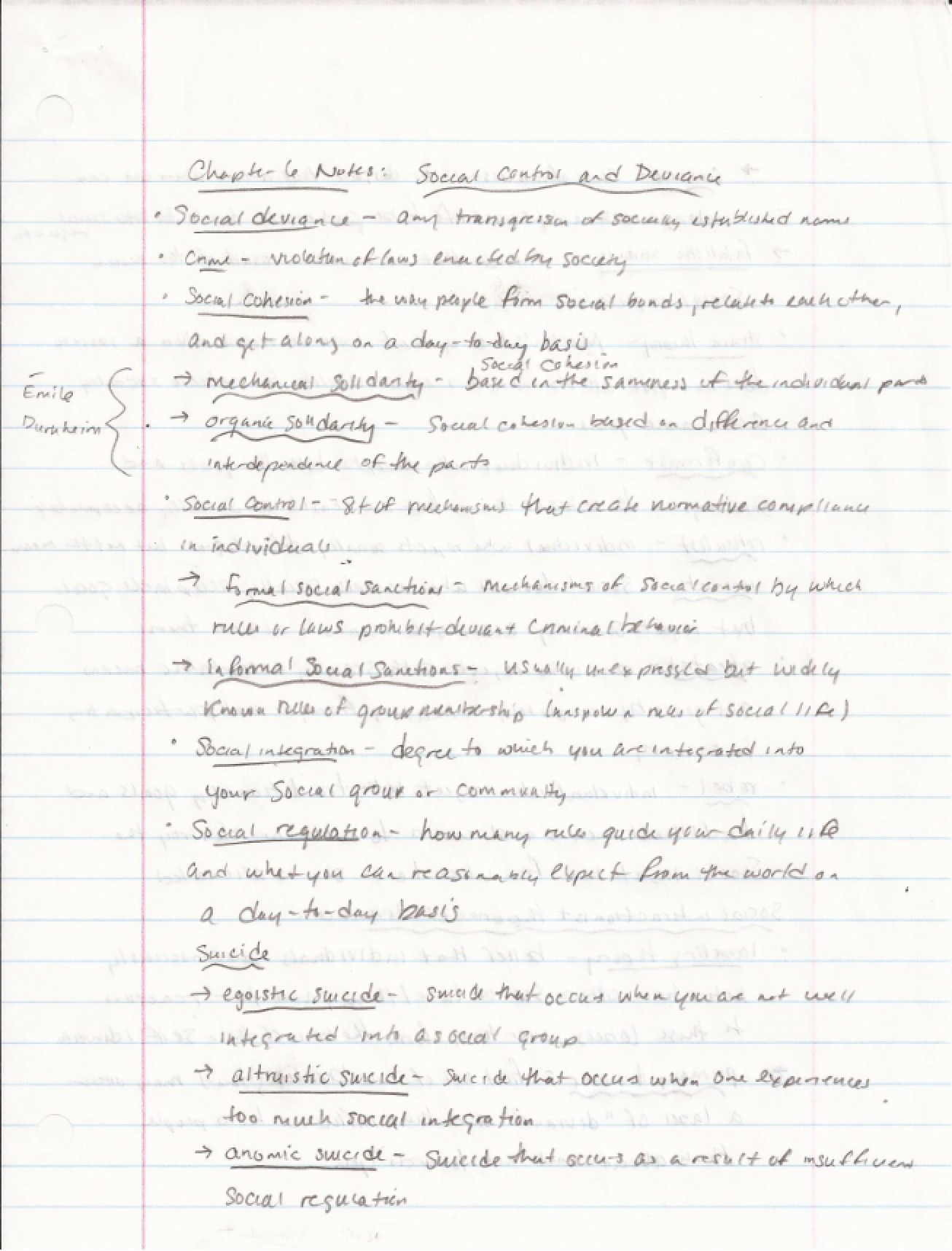 Third Set of Notes for Sociology