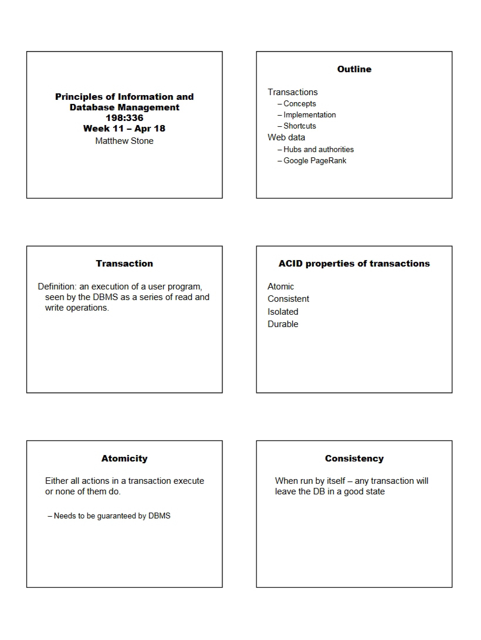 Data Management Lecture Notes