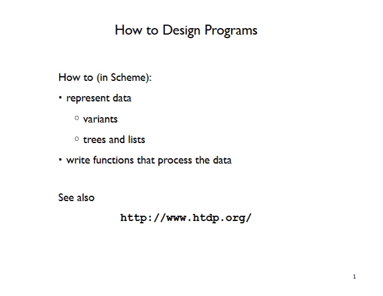 Program Design Methods