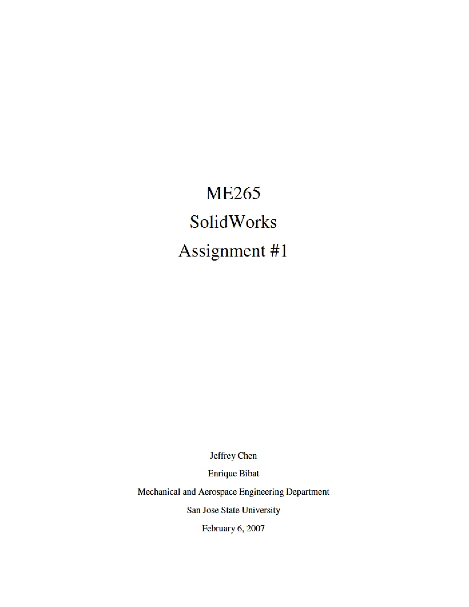 Computer-Aided Mech Design Assignment