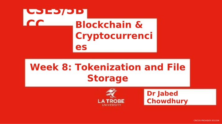 Blockchain & Cryptocurrencies - Week 8 Block