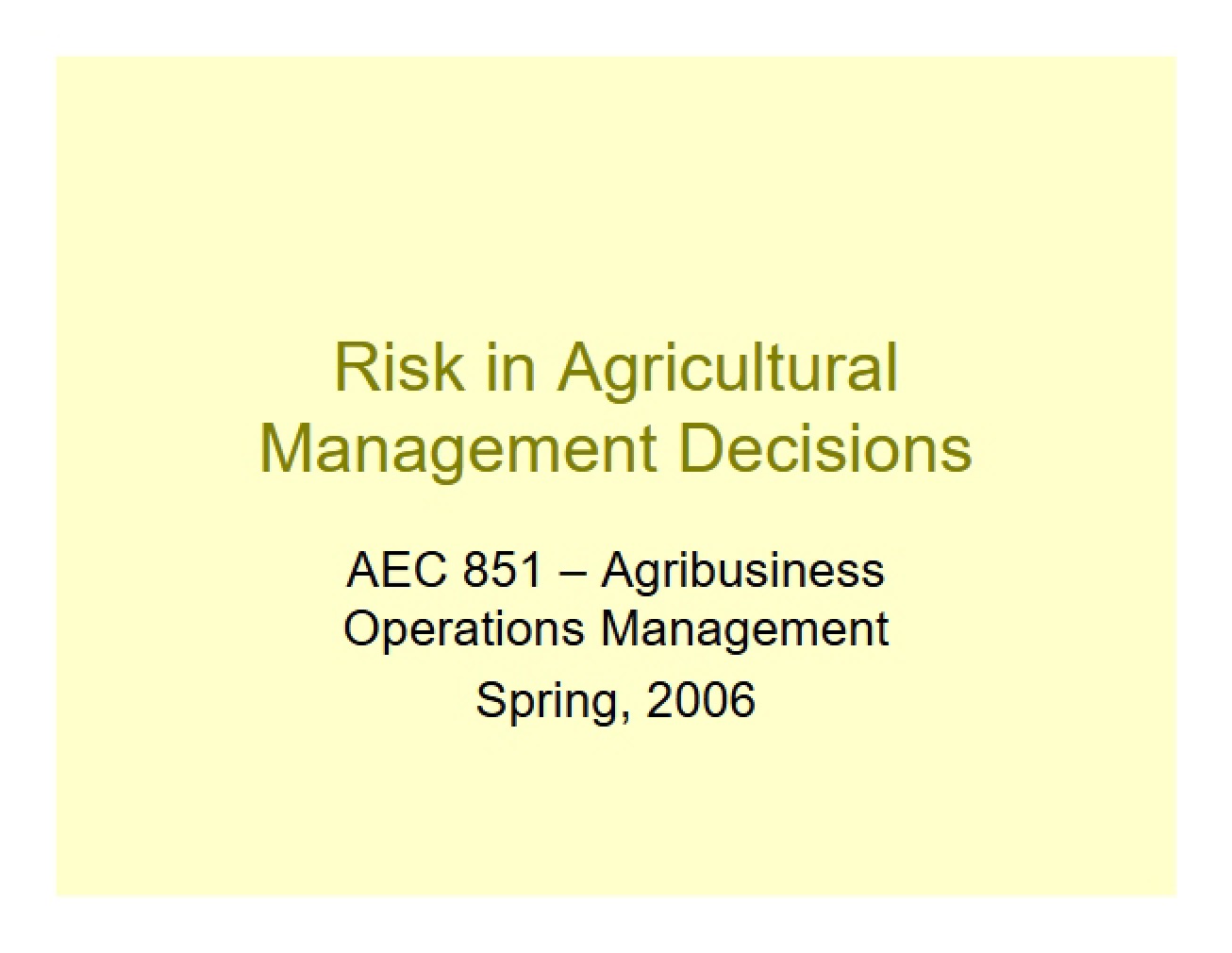 Management of Risk (1)