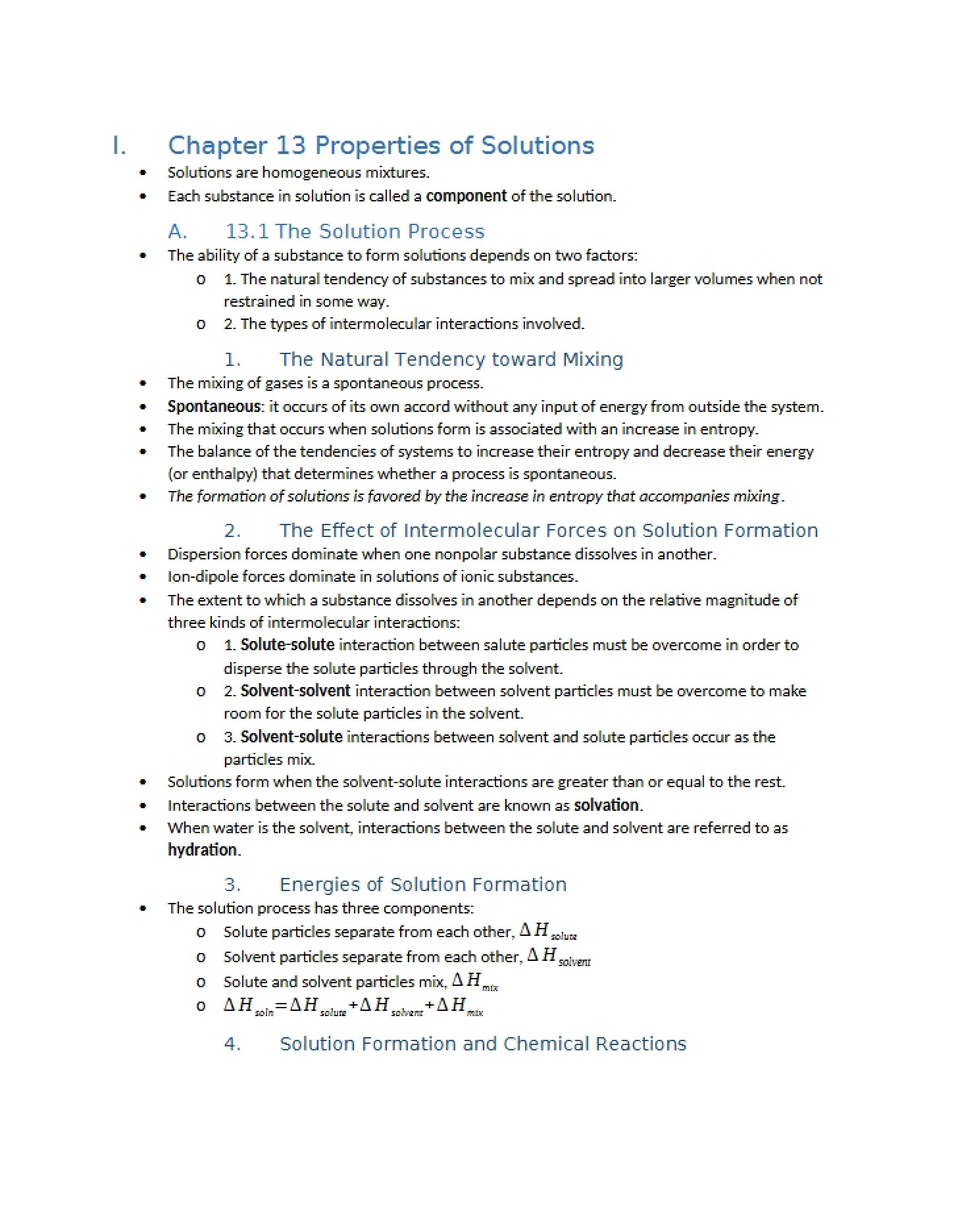 Solution Properties Chapter 13