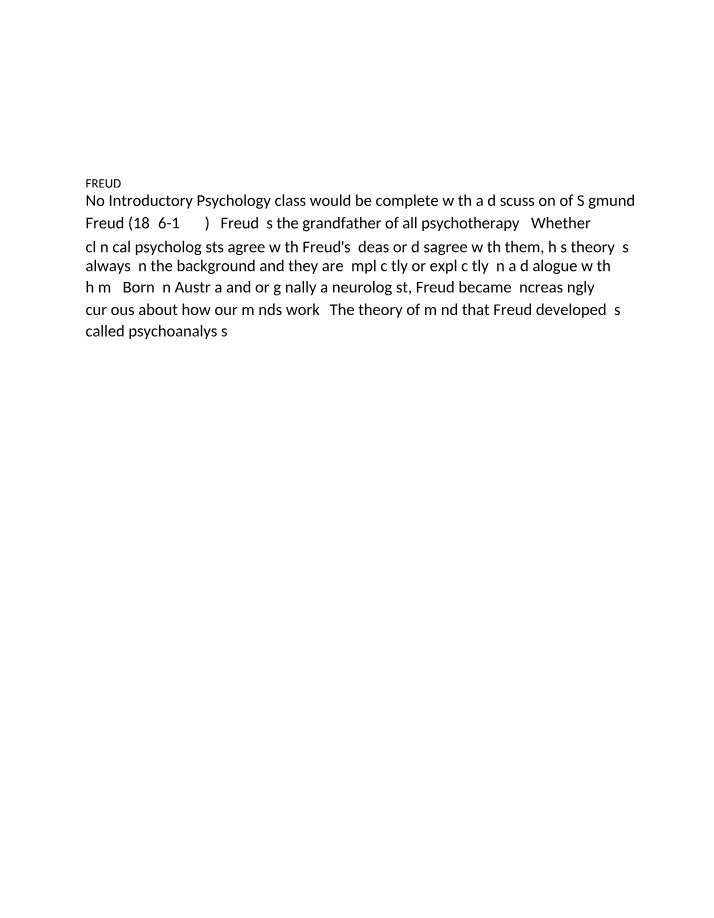 Freud's Theory of Psychoanalysis and the Unconscious