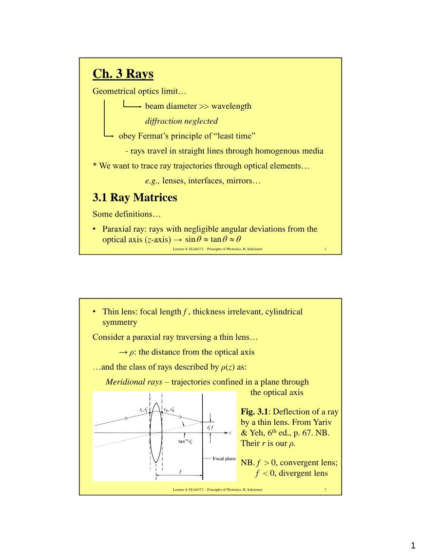 Lecture Notes - Principles of Photonics