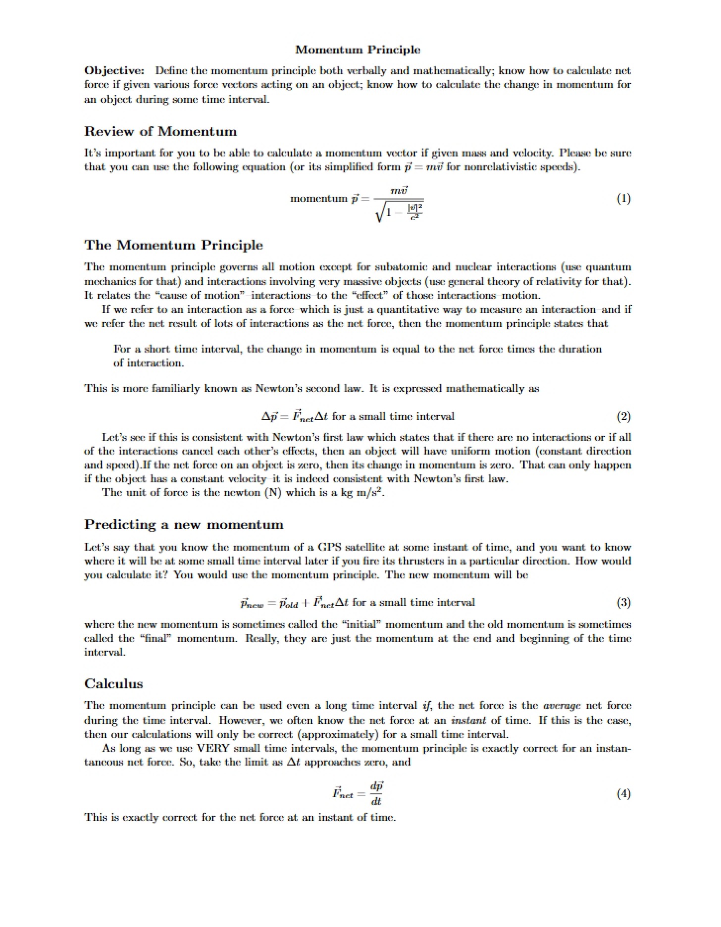 Momentum Principle