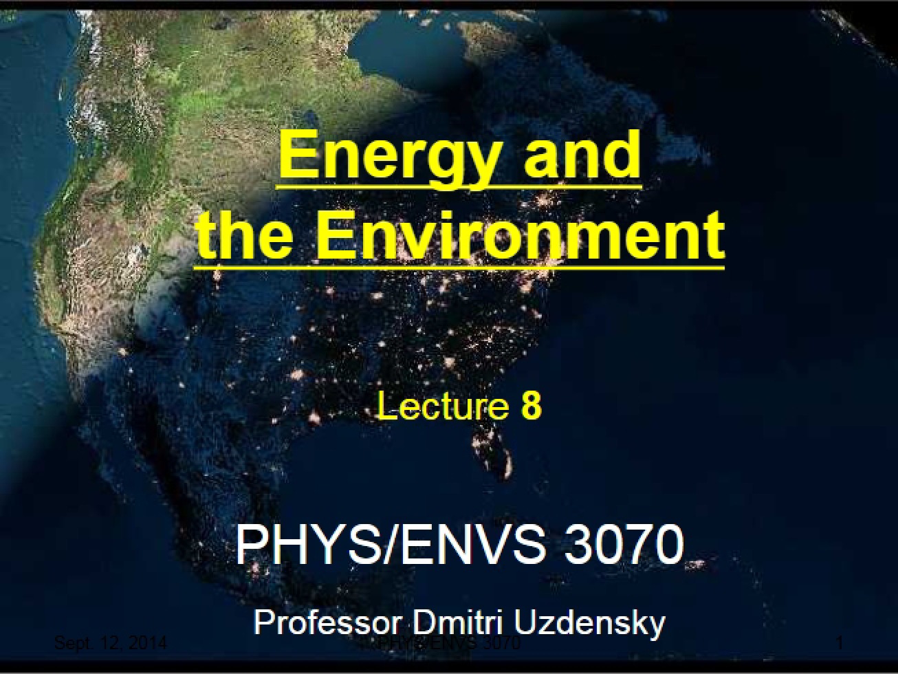 Eighth Lecture