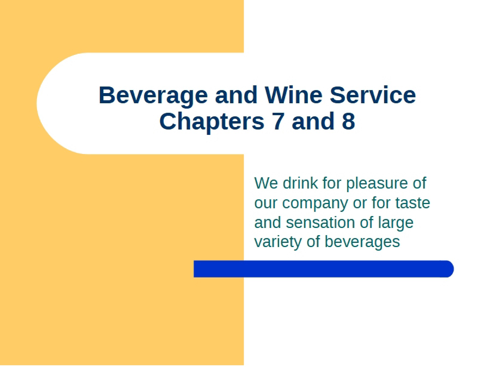 Wine and Beverage Service Standards
