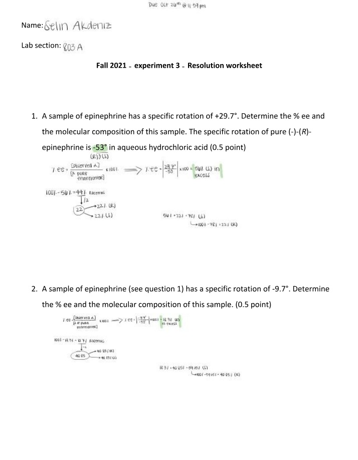 Worksheet on Resolution