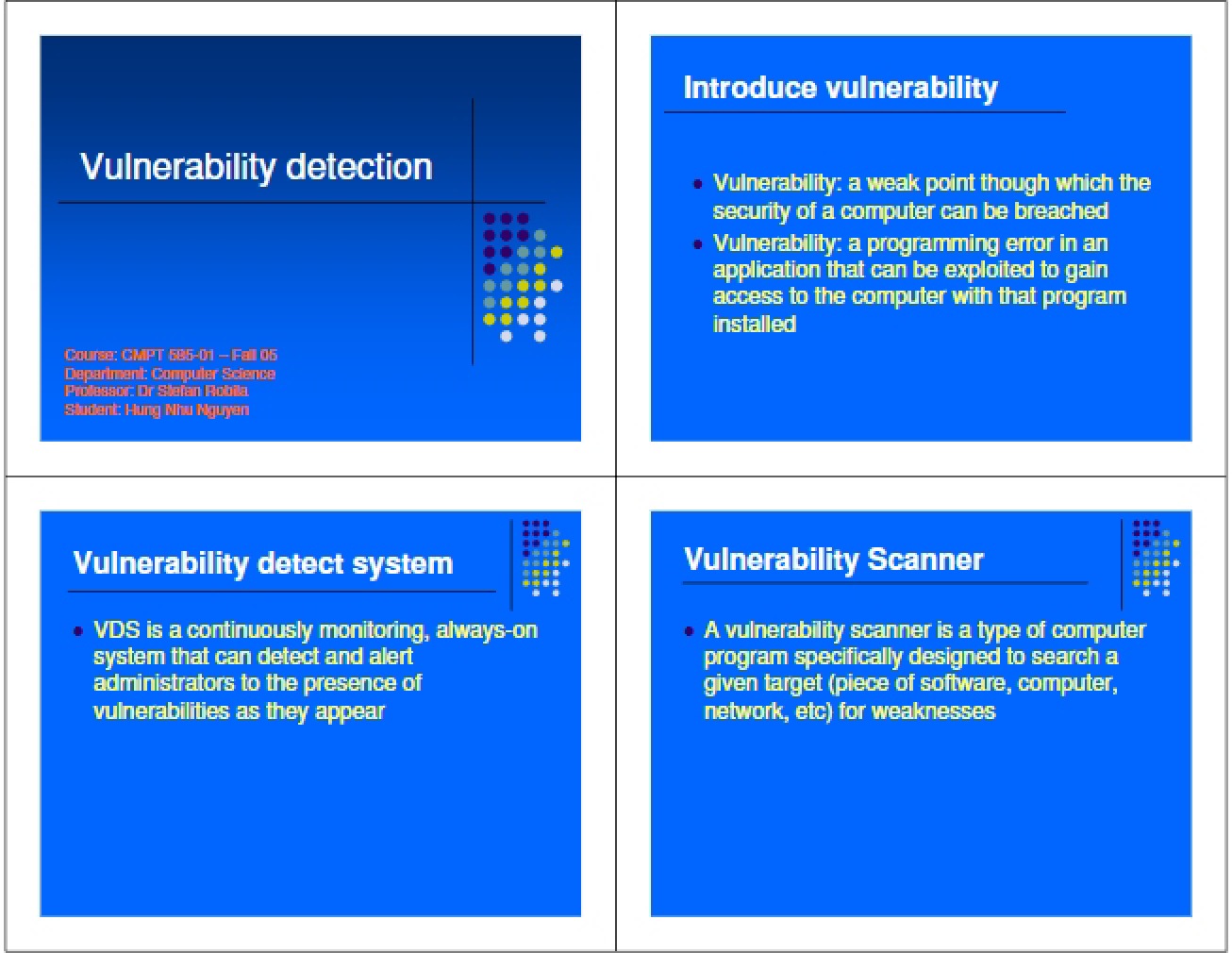 Detection of Vulnerabilities