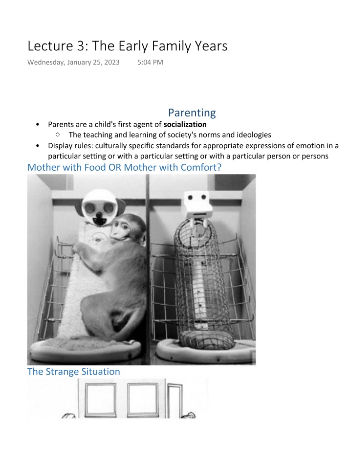 The Early Family Years - Lecture 3