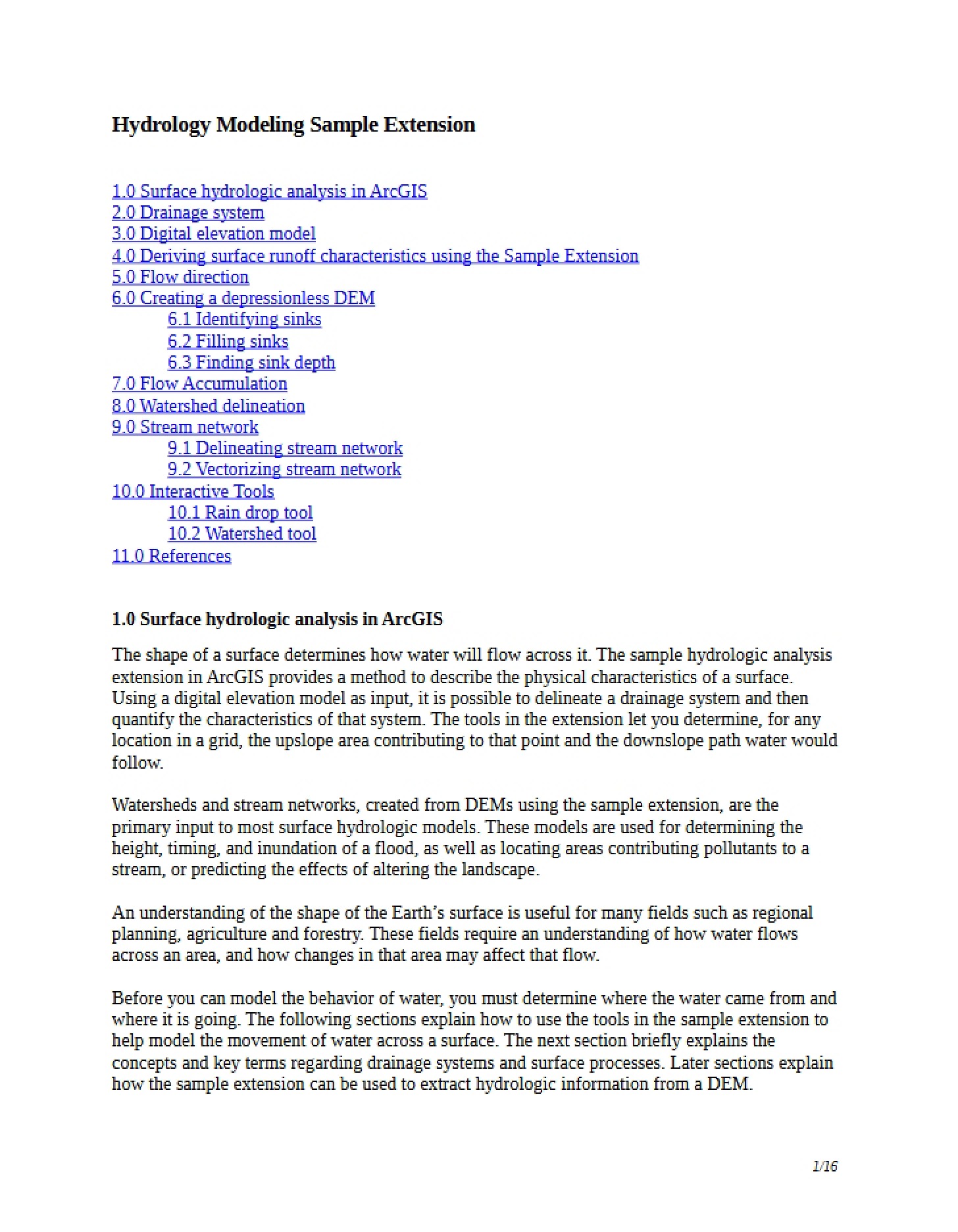 Hydrology Modeling Extension