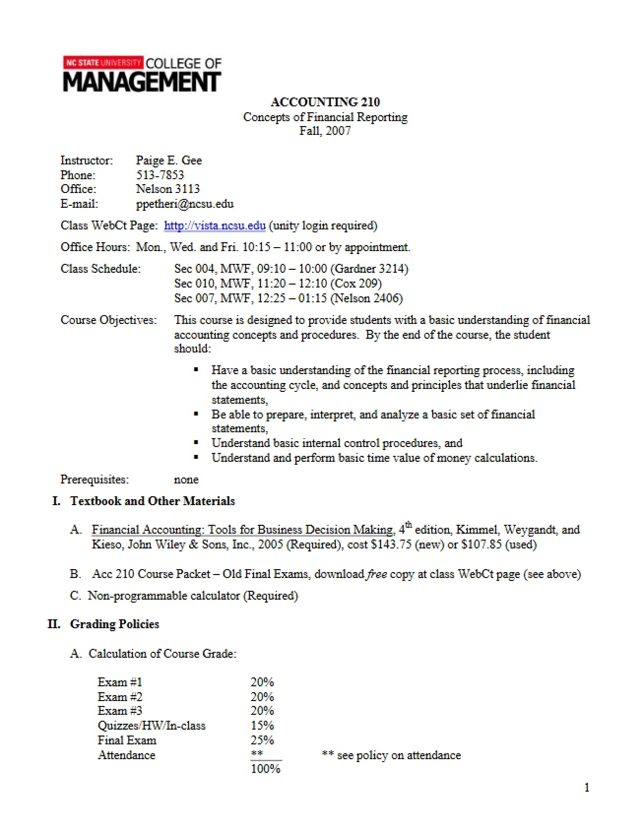 Syllabus Financial Reporting