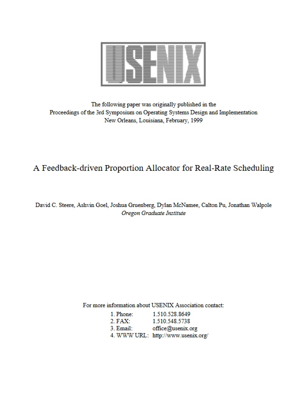 Real-Rate Scheduling Feedback-driven Proportion Allocator