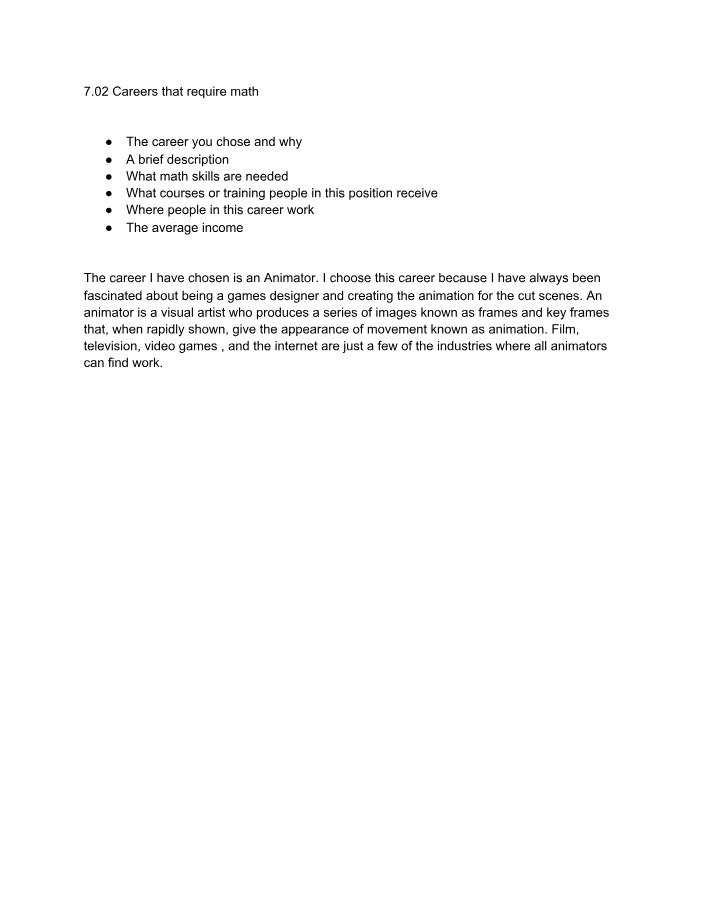 Careers Requiring Math - 7.02