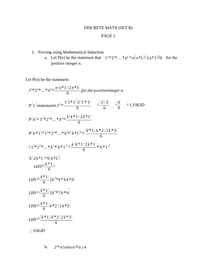 Set B - Discrete Math