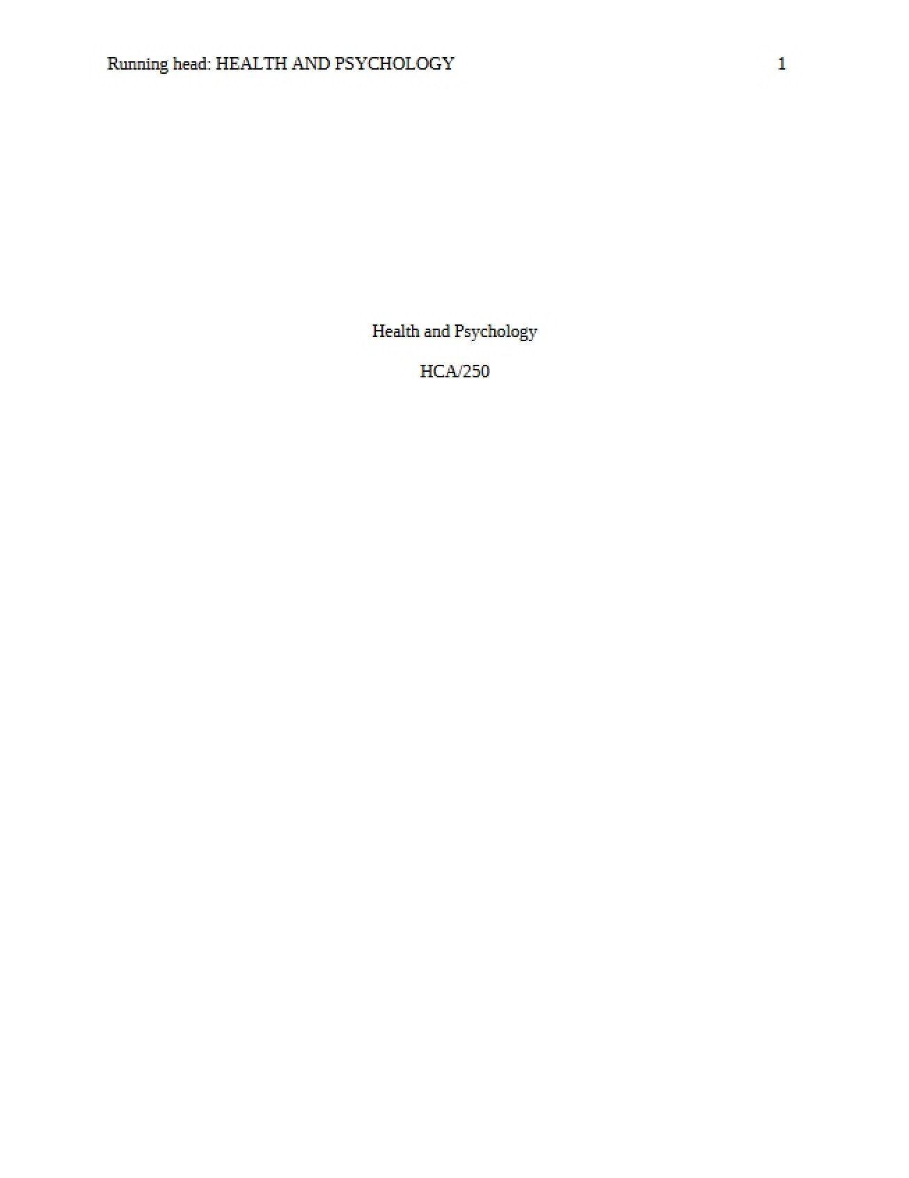 Psychology and Health