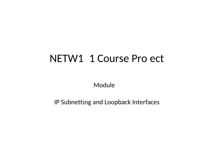 A Guide to IP Subnetting and Loopback Interfaces