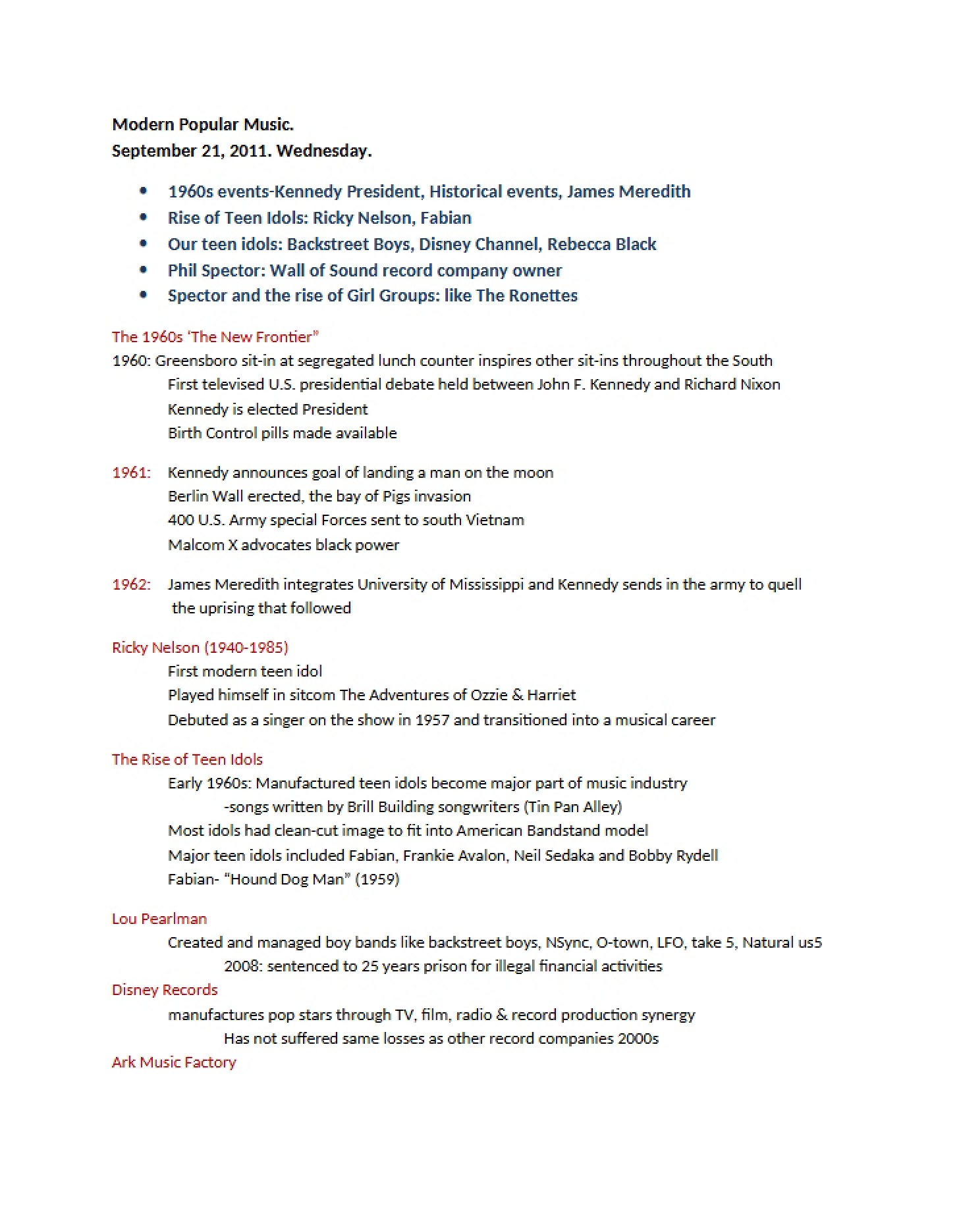 Modern Music (Popular) - 2 Pages
