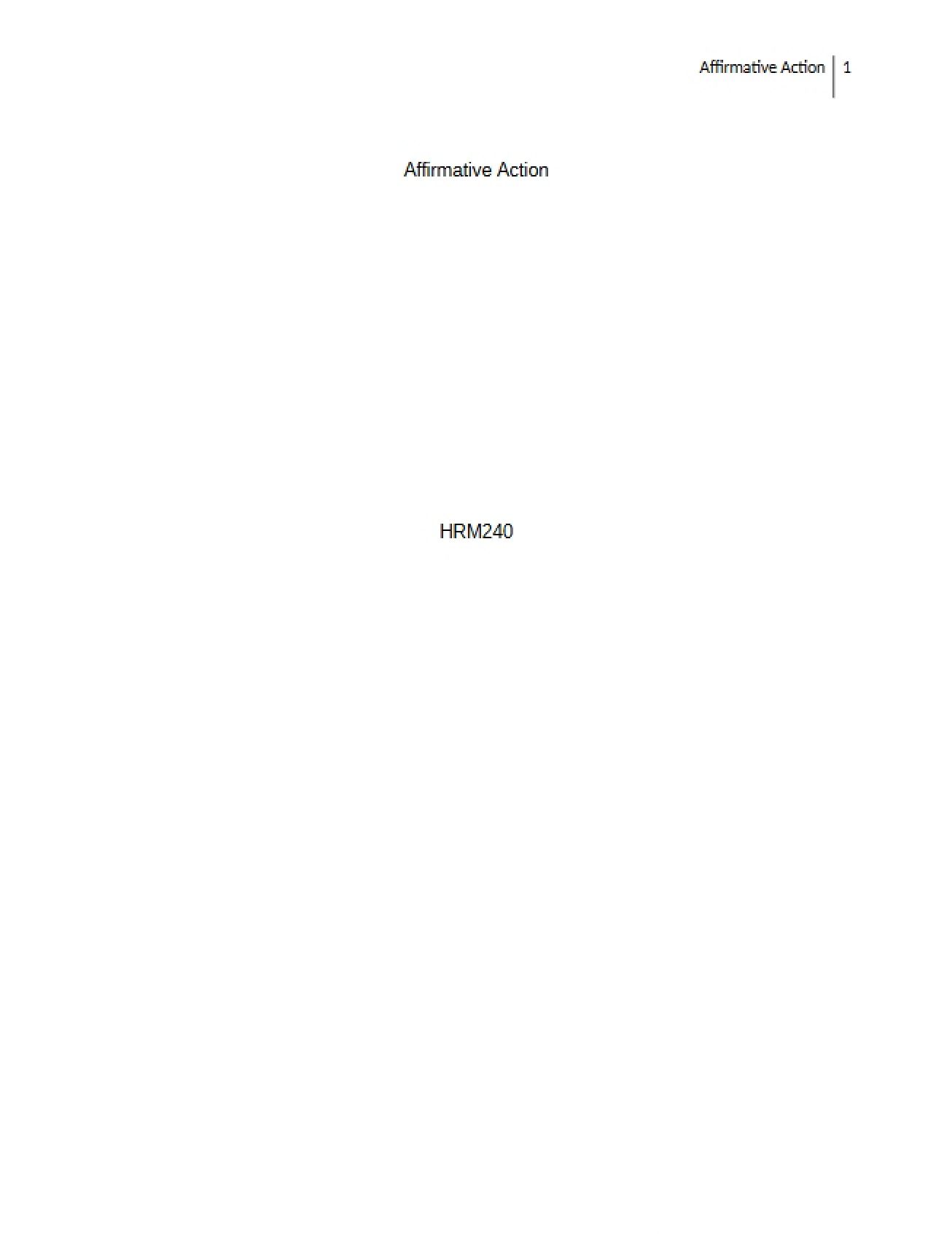 Affirmative Action Policies