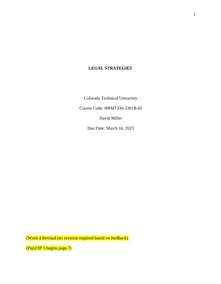 Legal Strategies and HR Policies on Technology Usage - Week 4