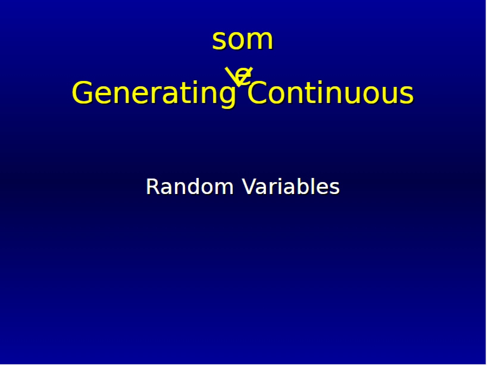 Random Variable Concepts