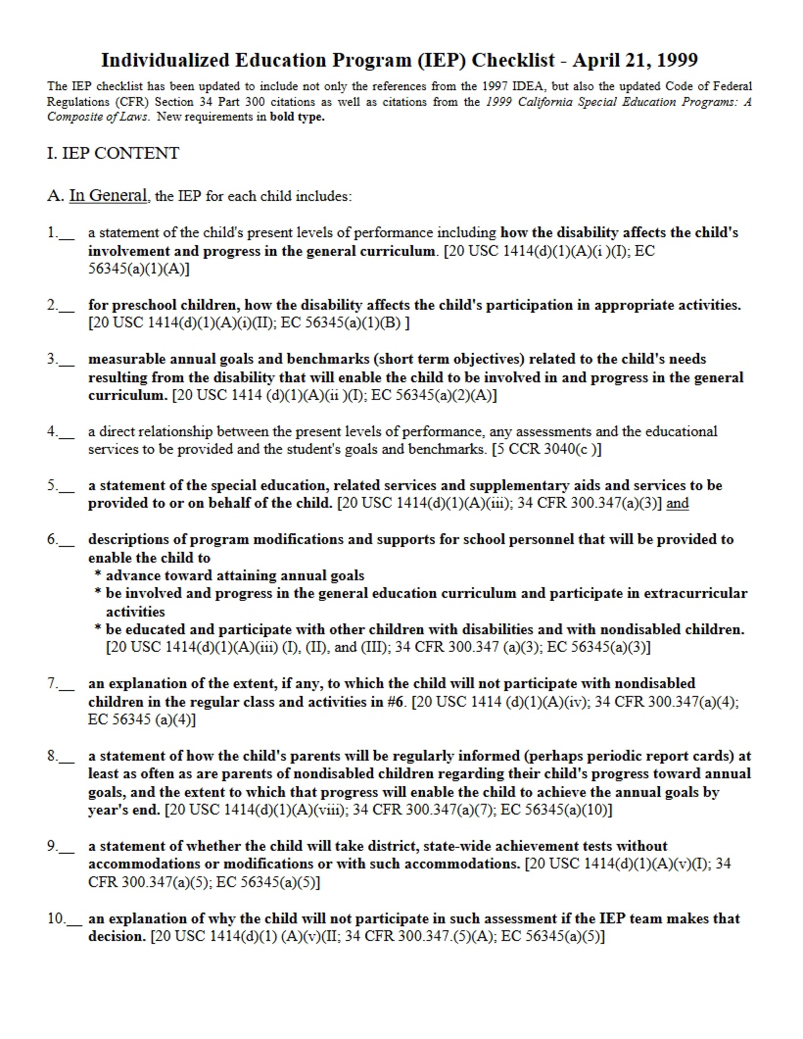 Special Needs Assessment Study Guide