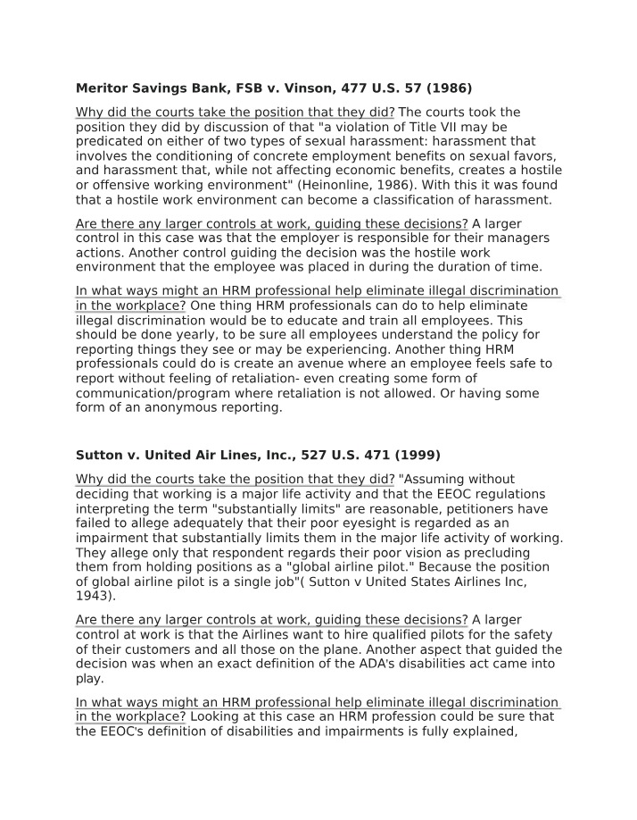 HRM 5065 - Week 2 Discussion