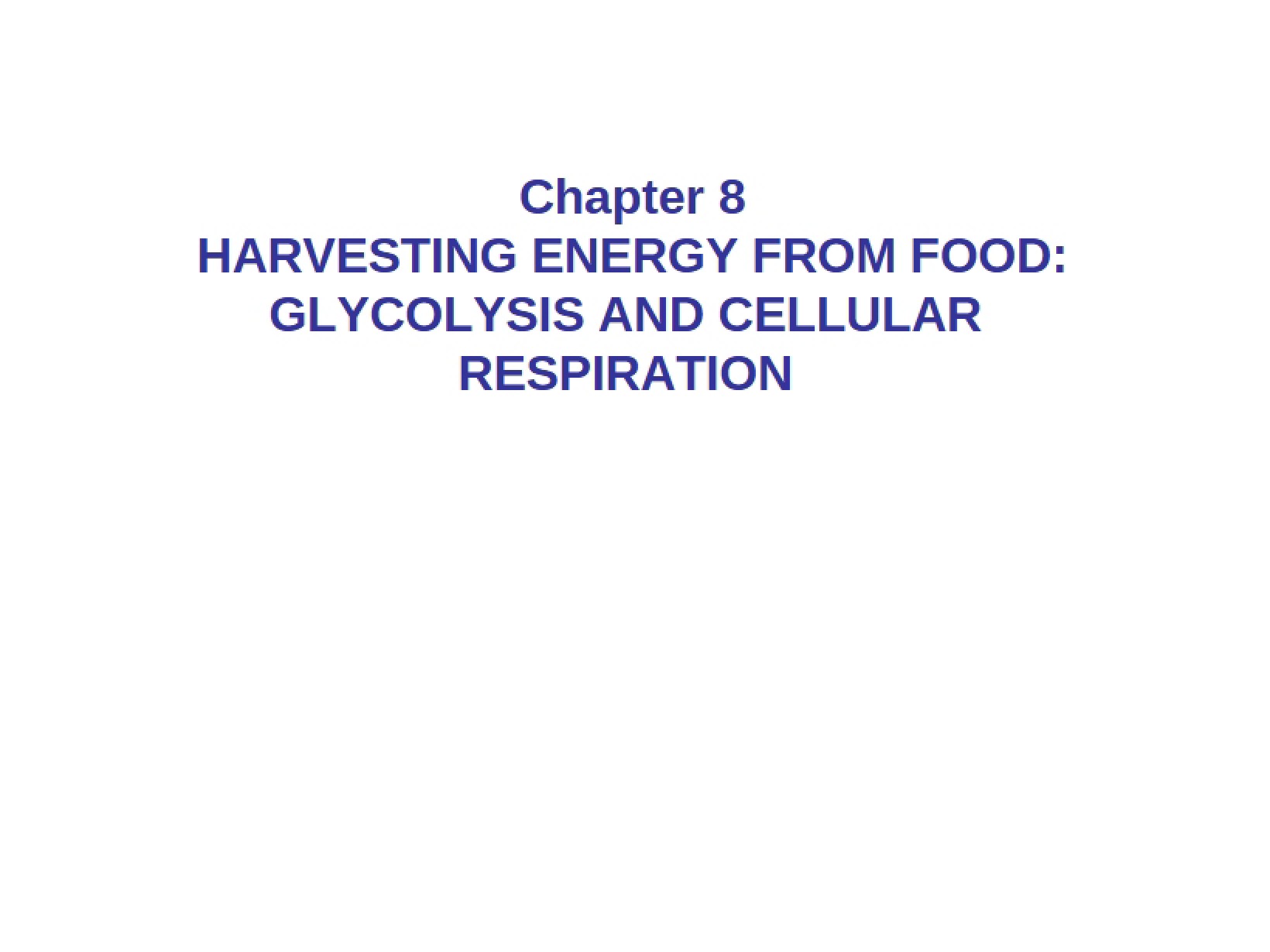 Food Energy Harvesting (Ch 8)