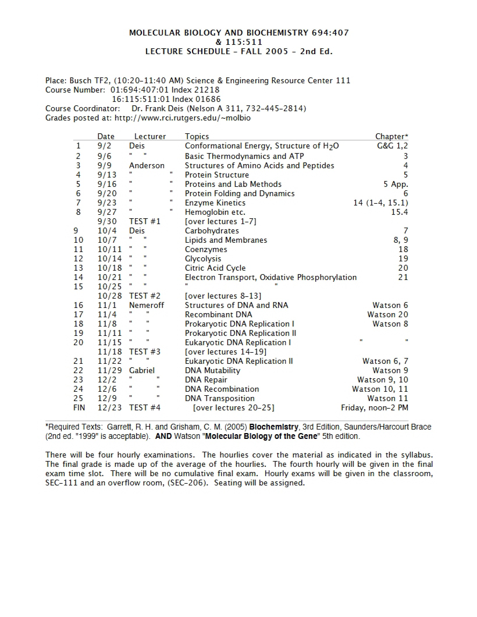 Course Syllabus