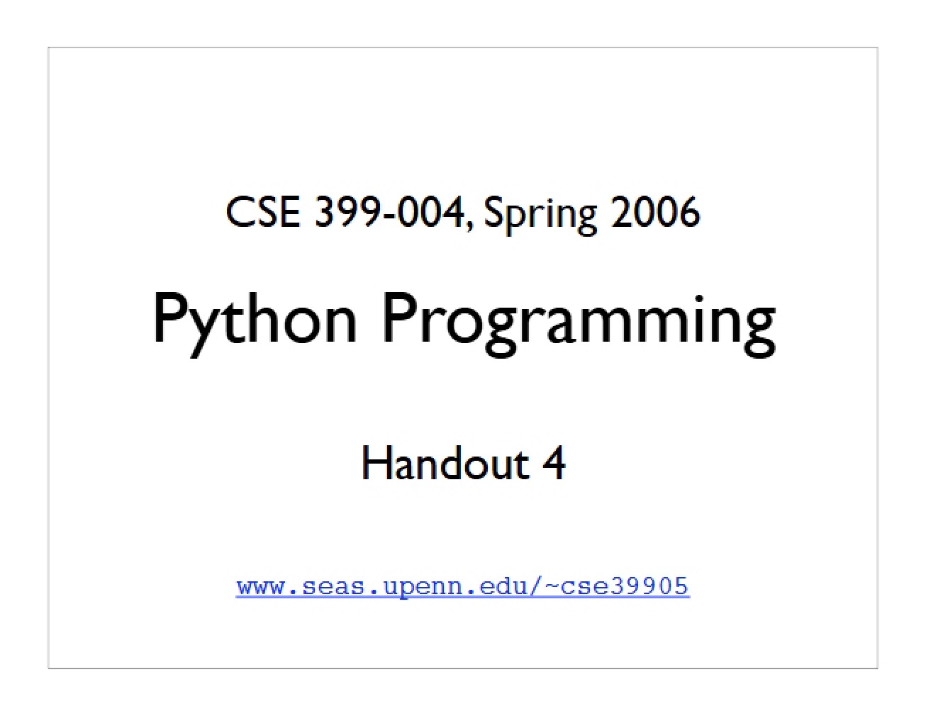 Handout for Python Programming - 24 Pages