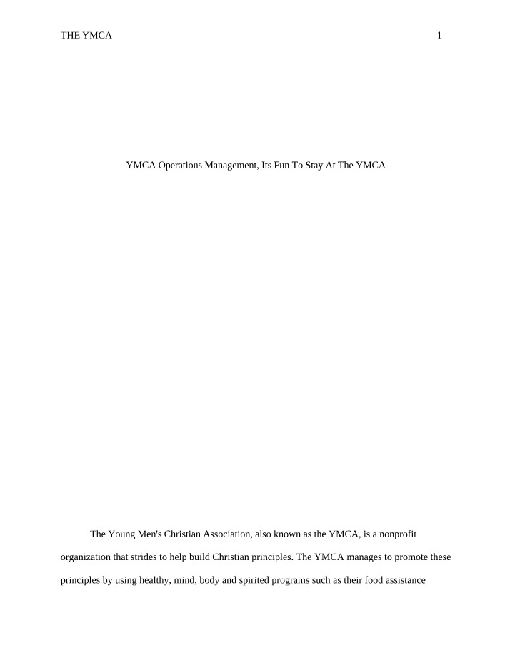 YMCA Operations Management - Programs and Careers