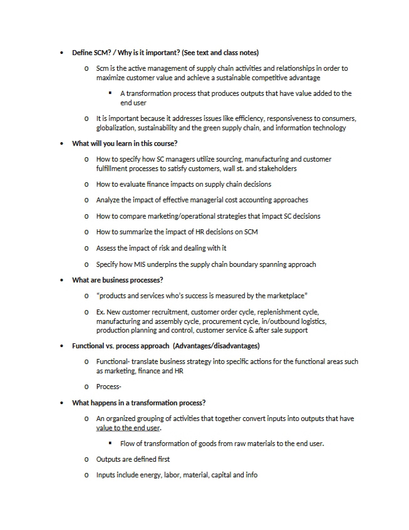 SCM 301 Lecture Records