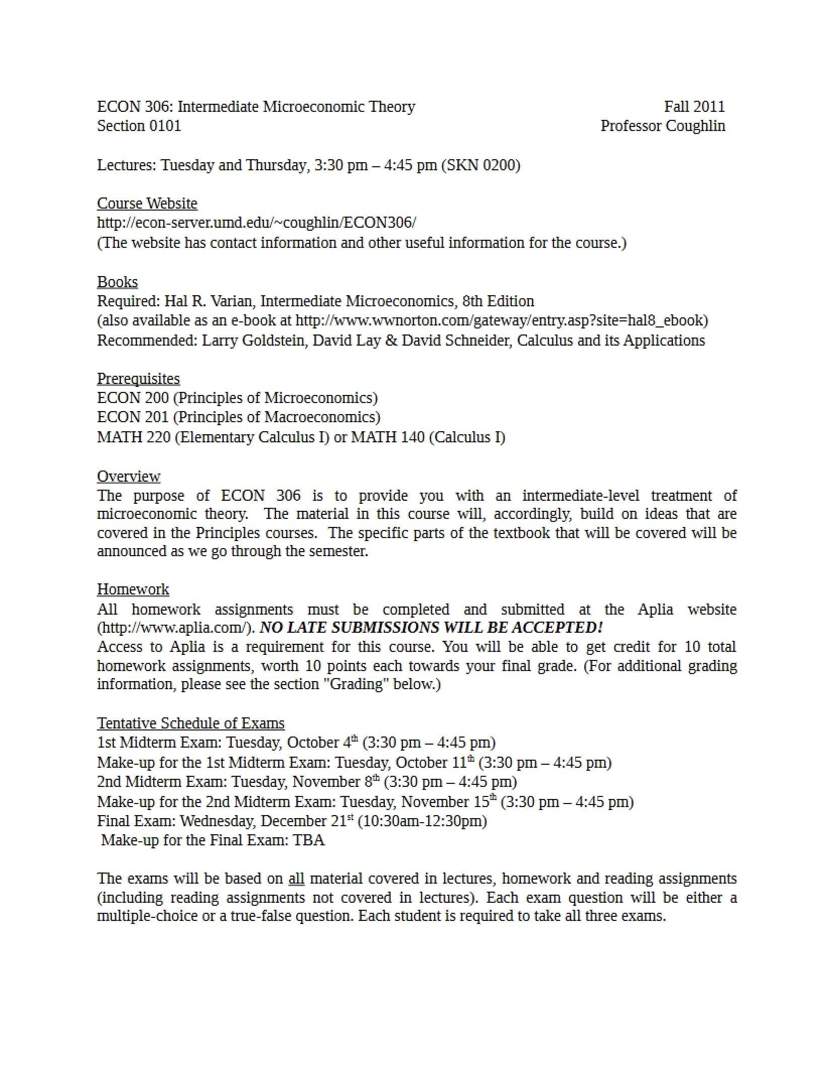Class Syllabus