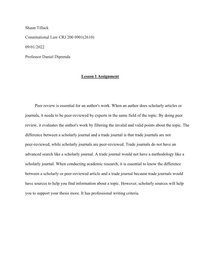 Assignment for Lesson 1