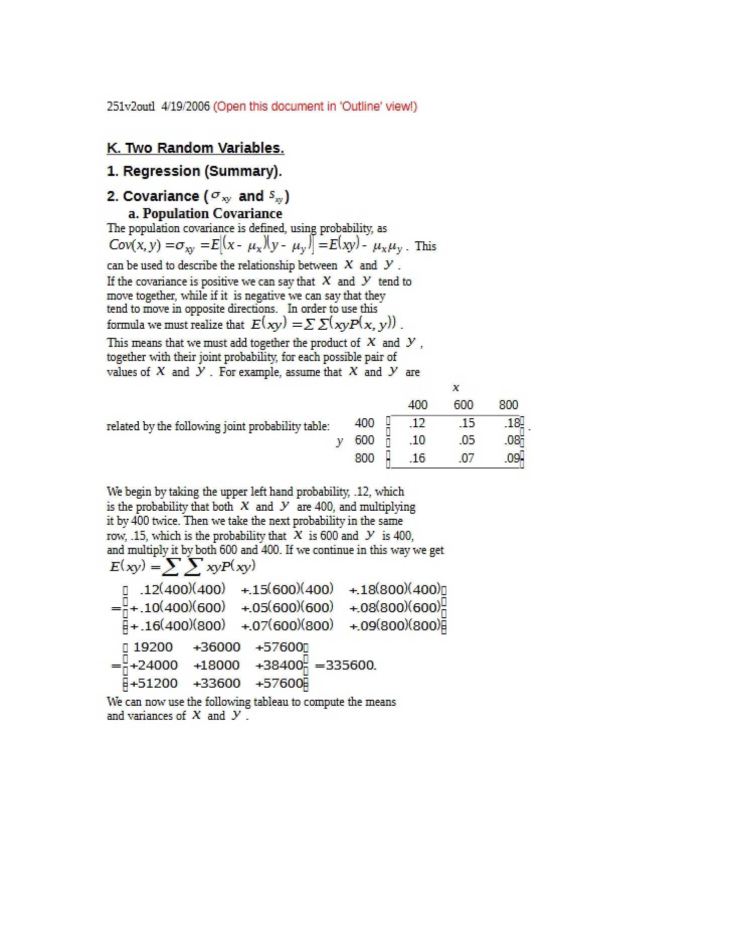 Working with Two Random Variables